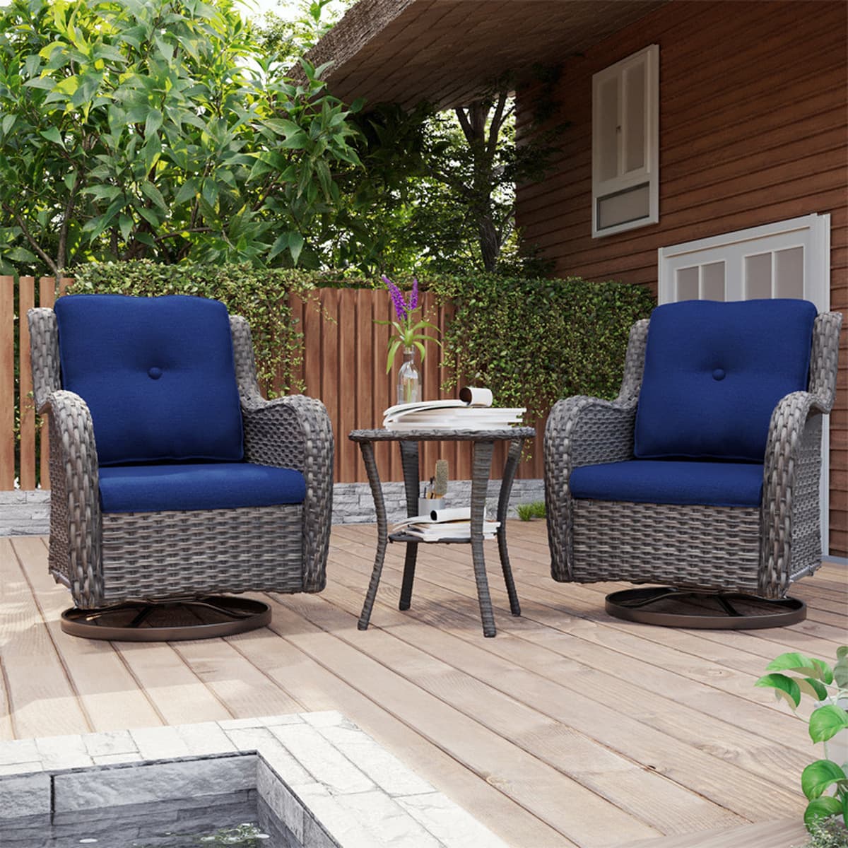 Уличный комплект мебели из ротанга: диван, стол и стулья, кресло-качалка, поворотный диван, комплект для отдыха на открытом...