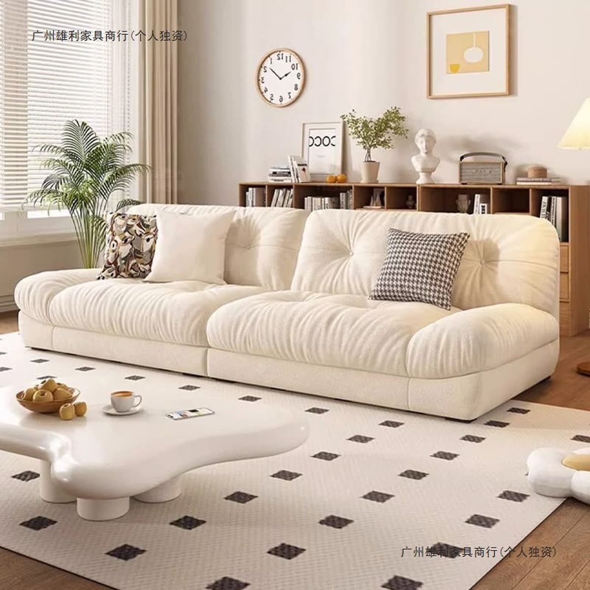 Диван Yunduo, новый современный простой кремовый стиль, гостиная, маленькая квартира, прямой ряд, двойной трехместный...