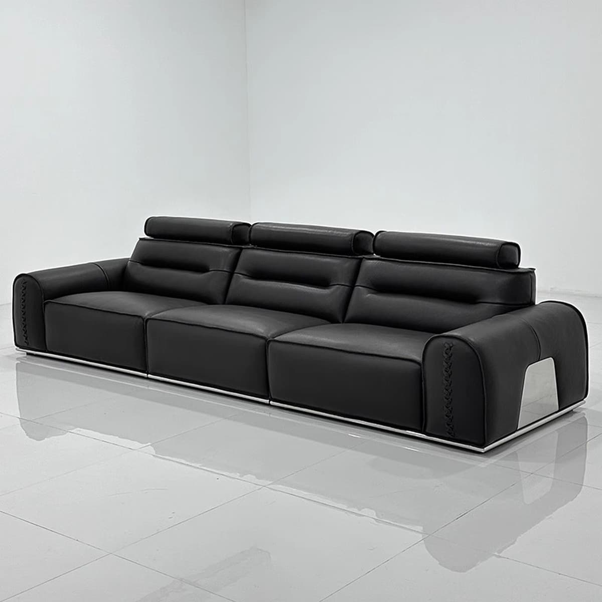 Мебель из Фошаня: большой диван в итальянском стиле из натуральной кожи для гостиной, прямой ряд, высококачественный...