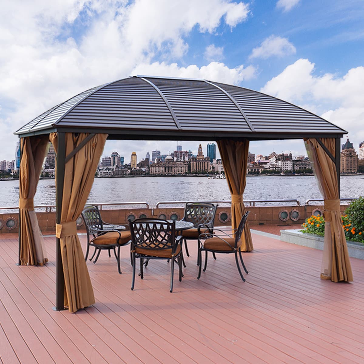 Отдых на открытом воздухе Затенение Свет Павильон Римский навес Алюминиевый сплав Европейский навес Сад Вилла Двор Барбекю...