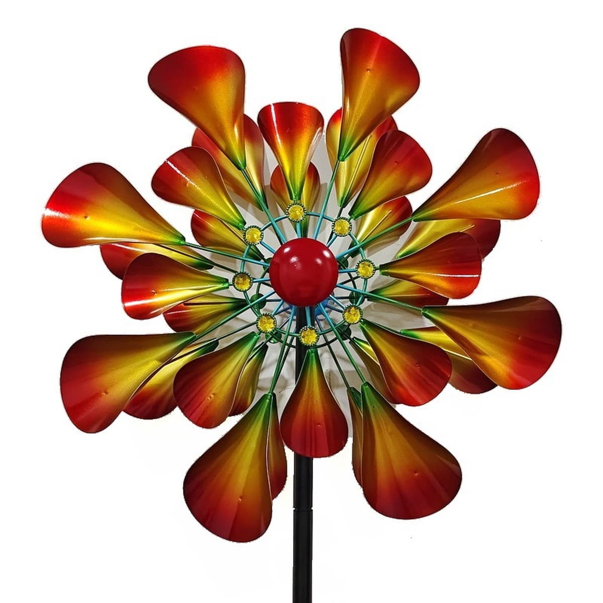 Садовый двор Вилла украшает окрашенную аэрозольную краску цветочный рог в форме железа ветряная мельница