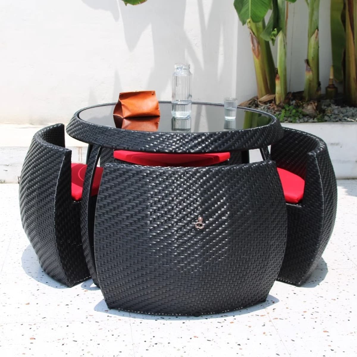 Уличный стол и стул, комбинация для двора, ротанг, отдых на открытом воздухе, защита от солнца, водонепроницаемая вилла,...