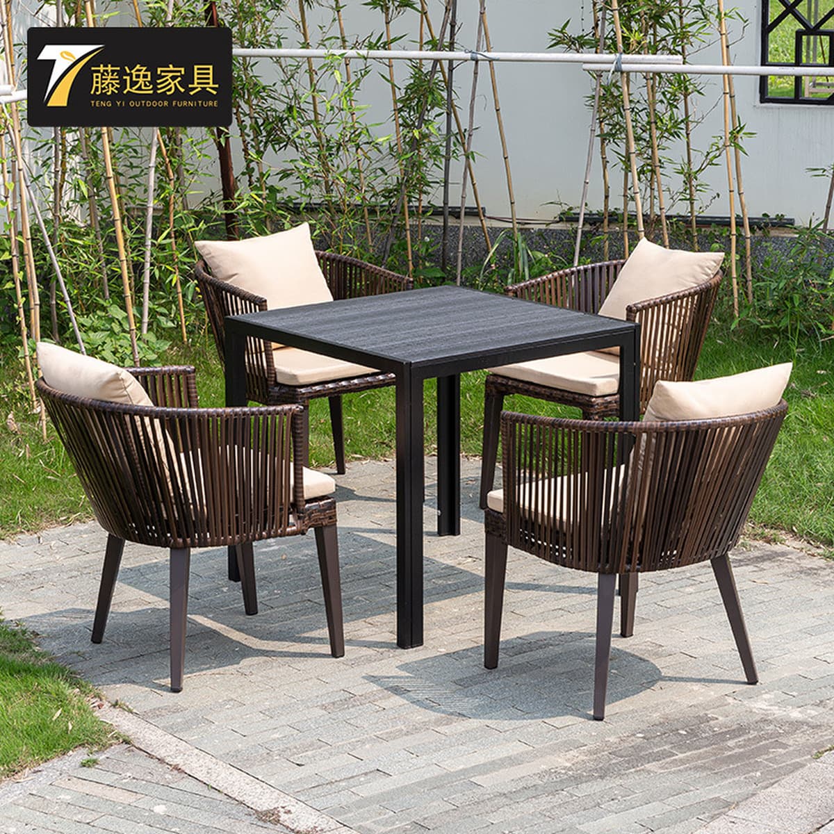 Спотовые открытые столы и стулья комбинированные патио садовая вилла B & B ресторан чая с молоком на открытом воздухе зона...