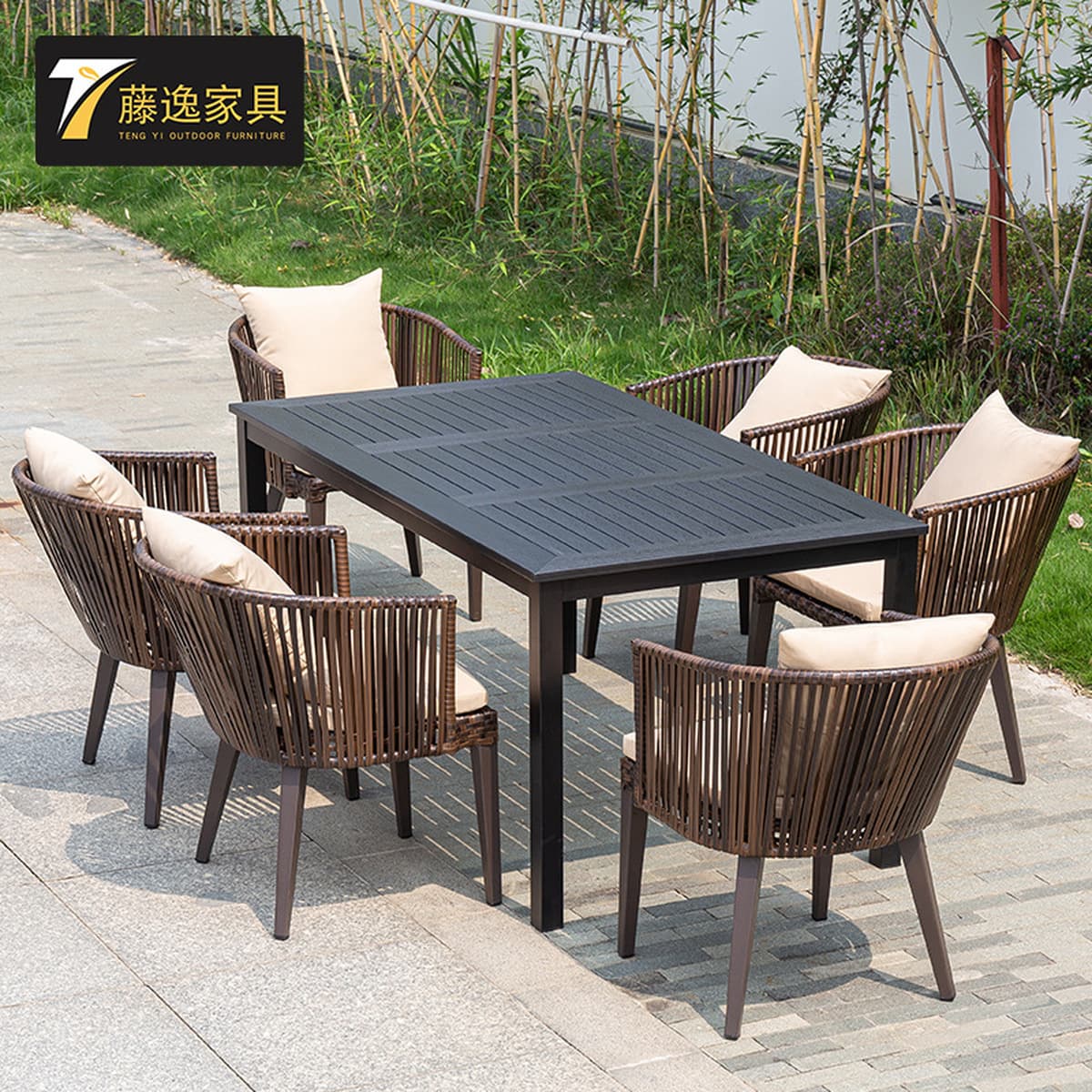 Спотовые открытые столы и стулья комбинированные патио садовая вилла B & B ресторан чая с молоком на открытом воздухе зона...