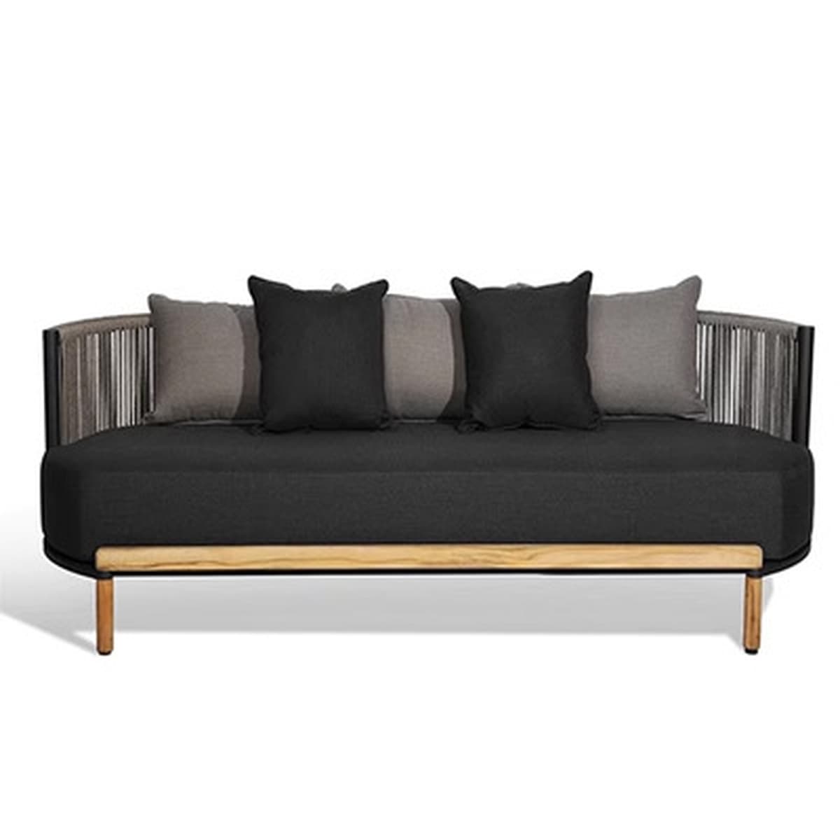 Открытый диван Вилла Повседневная комбинация Диван из ротанга Журнальный столик из цельного дерева Открытый сад Двор...