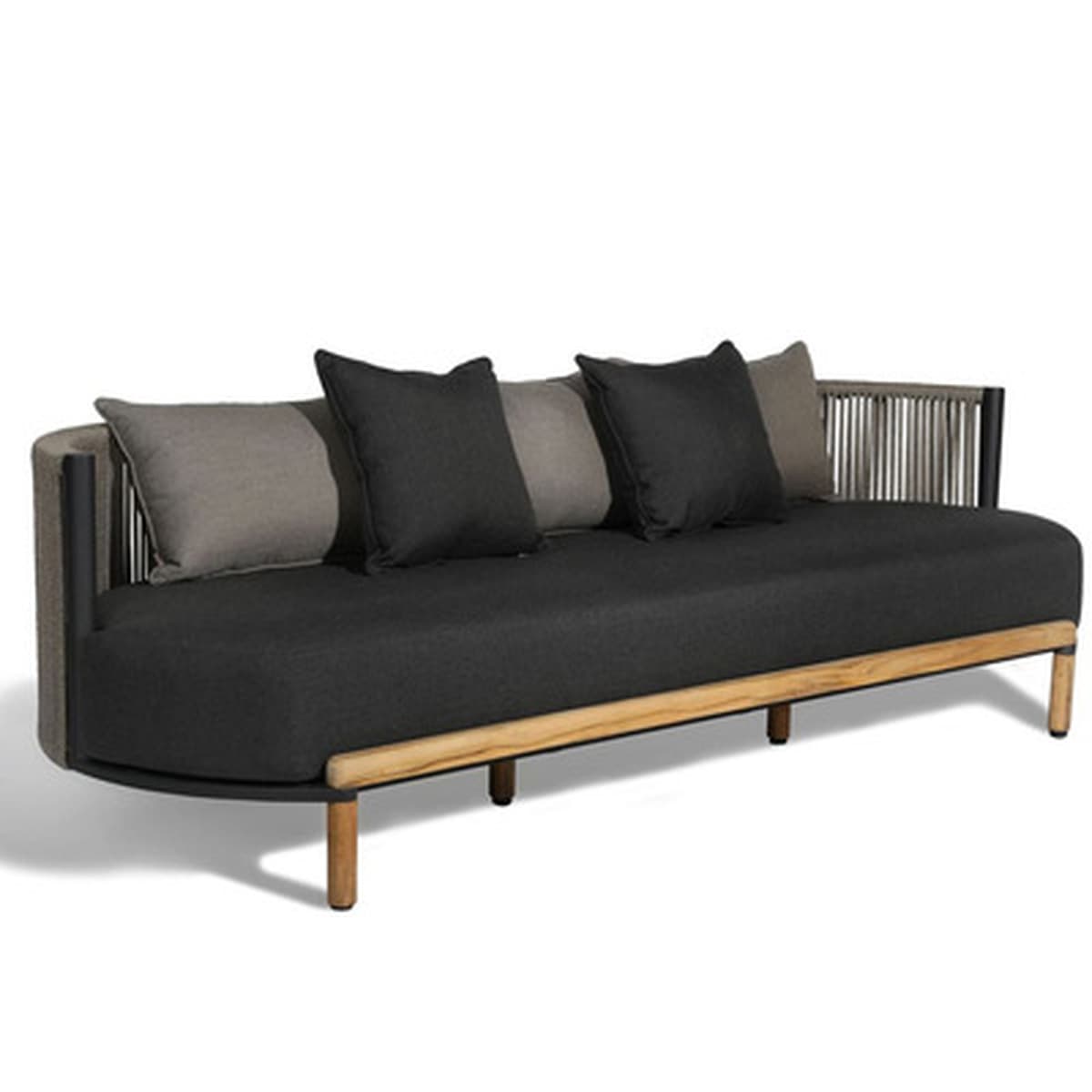 Открытый диван Вилла Повседневная комбинация Диван из ротанга Журнальный столик из цельного дерева Открытый сад Двор...