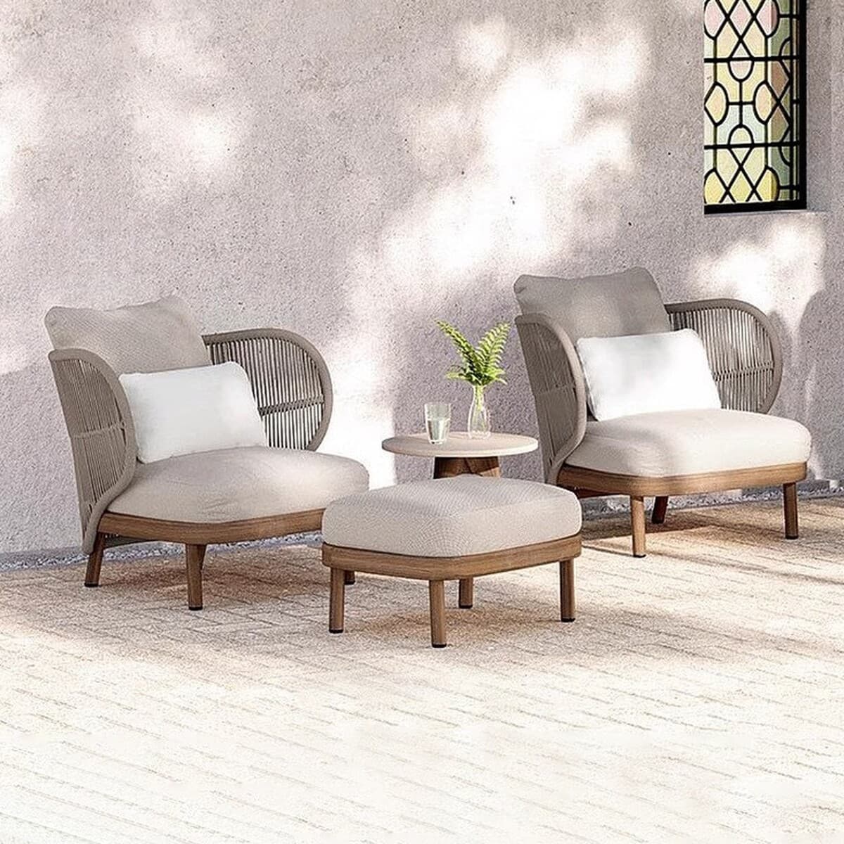 Уличный диван из алюминиевого сплава, двор, сад, веревка для отдыха, комбинированная уличная вилла, тканая водонепроницаемая...