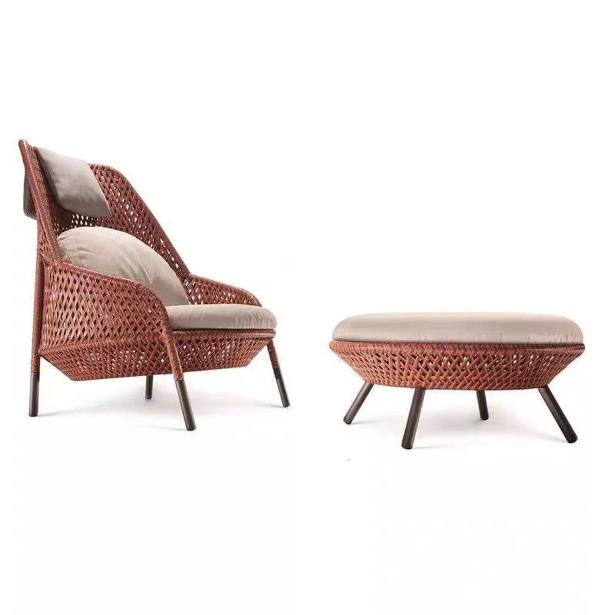 Скандинавский уличный диван из ротанга, мебель для отдыха, балкона, стул из ротанга, вилла, одинарный и двойной двор, сад,...