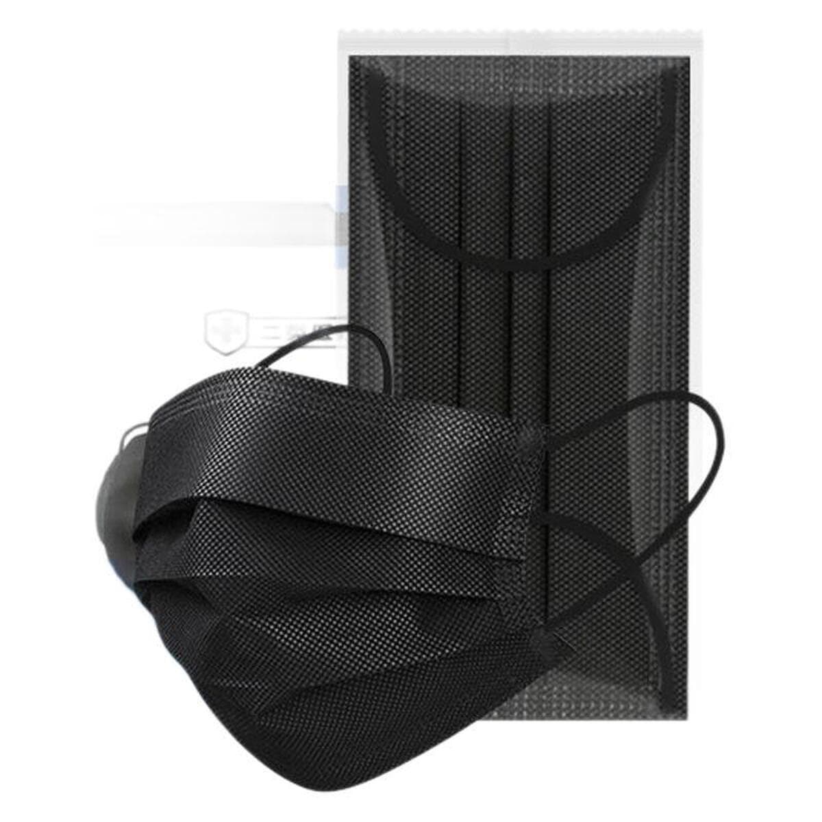 Одноразовая медицинская хирургическая маска Hasi Hino черный стерильный взрослый трехслойная защита 50 отдельных упаковок