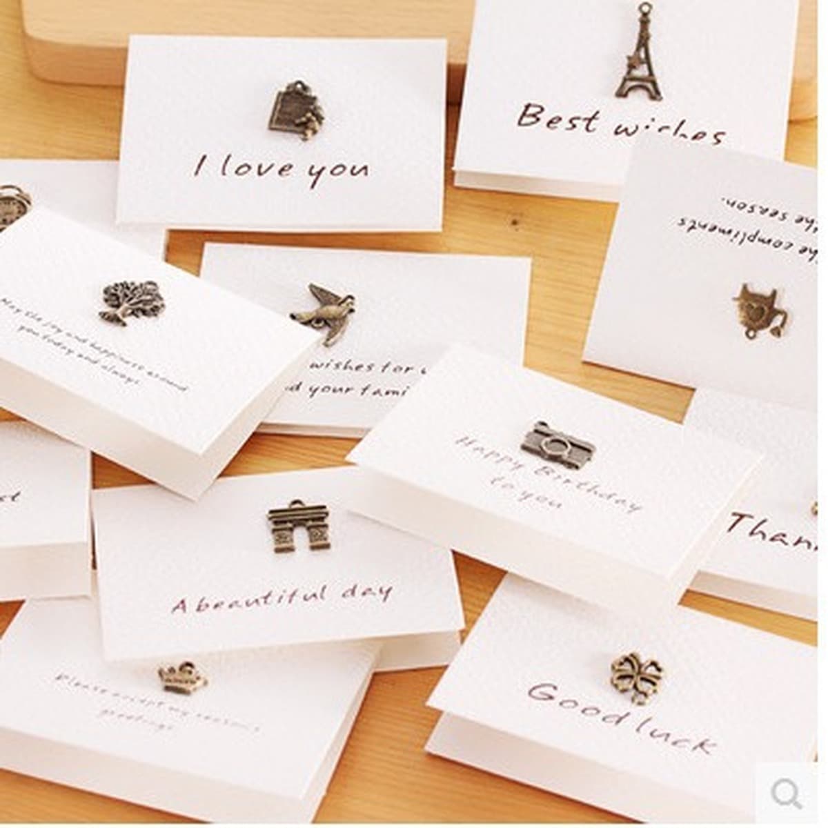 Креативные канцелярские металлические ретро открытки праздничные сообщения открытки 12 вариантов