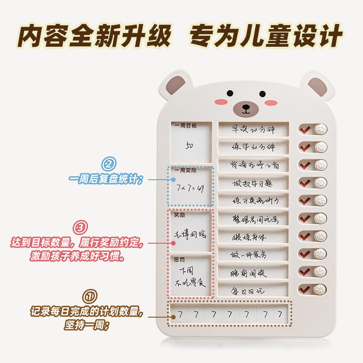 Перфорированная карта для самодисциплины Эта детская ученица начальной школы вознаграждает Детские баллы, принадлежности для...