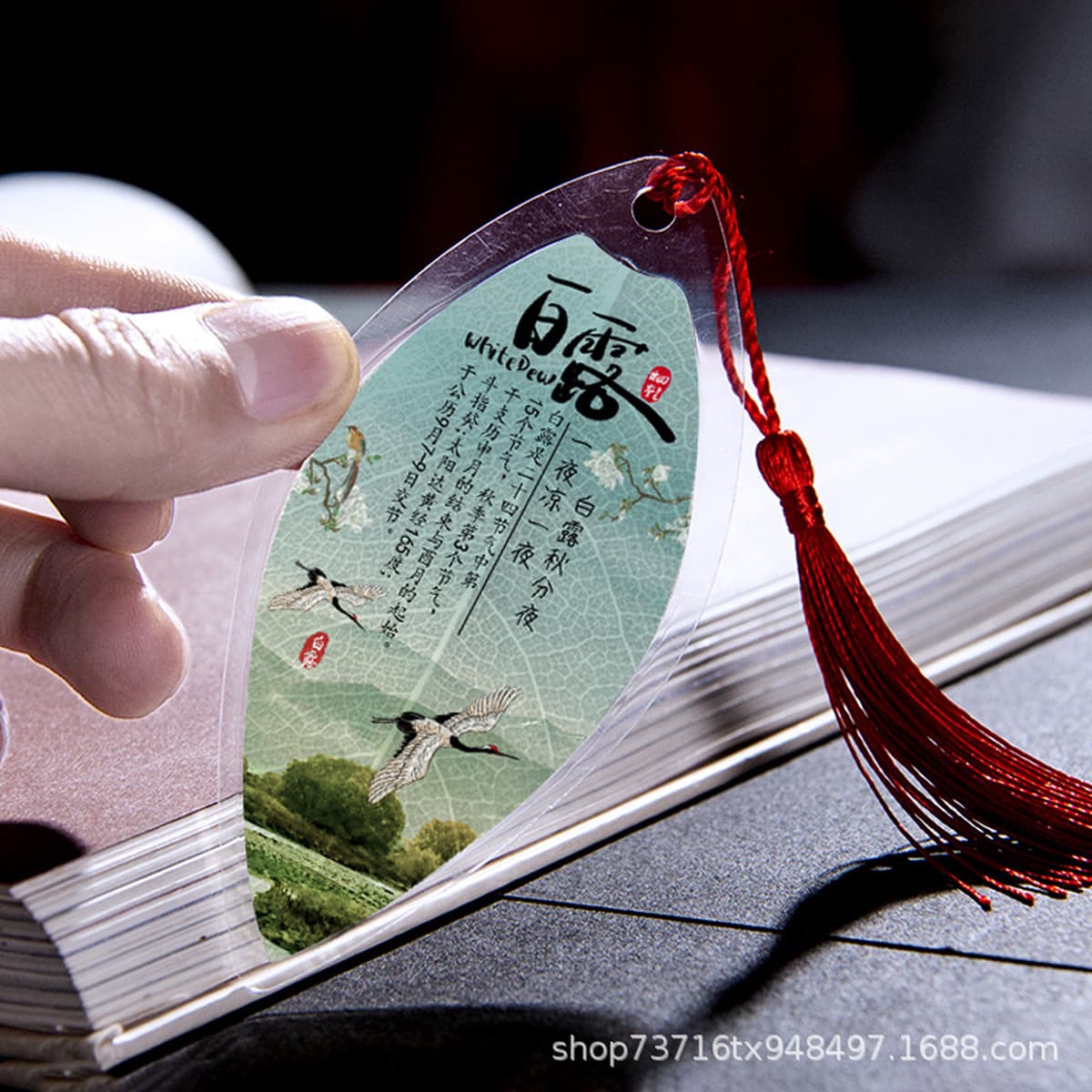 Закладки в китайском стиле с изображением листьев по二十四ому солнечному календарю, настоящие листья, для творчества, подарки...