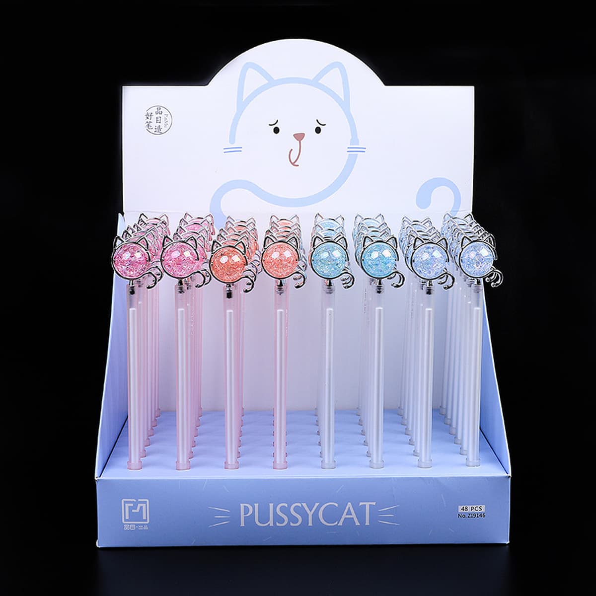 Милый кристалл мультфильм кошка гелевая ручка литейная ручка моделирование ручка студенческие канцелярские принадлежности...