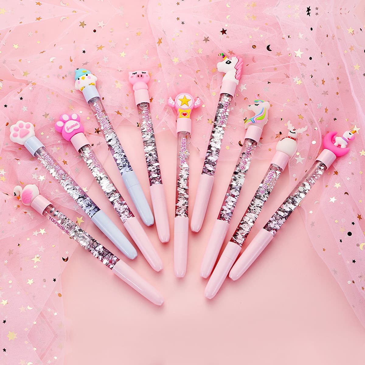 Творческий мультфильм гелевая ручка канцелярские принадлежности для студентов Милая супер милая девушка сердце зыбучие пески...